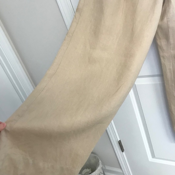 Magaschoni 100% pure linen taupe wide leg trouser, NWT, XS - Picture 7 of 11